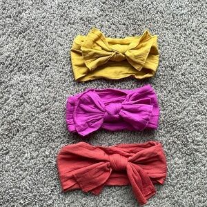 Set Of Three Stretchy Infant/Toddler Bow Headbands